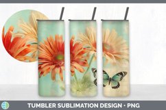 Vintage Gerbera Daisy Flowers Tumbler | Sublimation 20 oz Sk Product Image 4