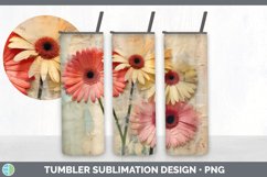 Vintage Gerbera Daisy Flowers Tumbler | Sublimation 20 oz Sk Product Image 5