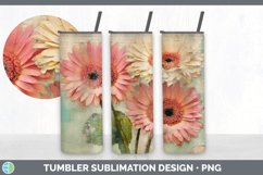 Vintage Gerbera Daisy Flowers Tumbler | Sublimation 20 oz Sk Product Image 7