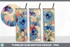Vintage Morning Glory Flowers Tumbler | Sublimation 20 oz Sk Product Image 4