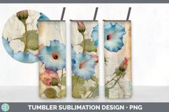 Vintage Morning Glory Flowers Tumbler | Sublimation 20 oz Sk Product Image 6