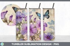 Vintage Petunia Flowers Tumbler | Sublimation 20 oz Skinny T Product Image 5