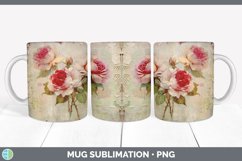 Vintage Rose Flowers Mug Wrap | Sublimation Coffee Cup Desig Product Image 6