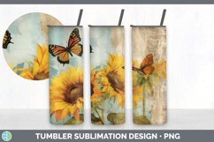 Vintage Sunflower Flowers Tumbler | Sublimation 20 oz Skinny Product Image 5