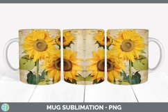 Vintage Sunflower Flowers Mug Wrap | Sublimation Coffee Cup Product Image 6