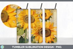 Vintage Sunflower Flowers Tumbler | Sublimation 20 oz Skinny Product Image 6