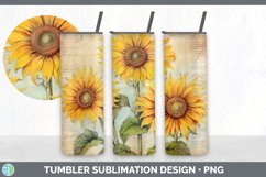 Vintage Sunflower Flowers Tumbler | Sublimation 20 oz Skinny Product Image 7