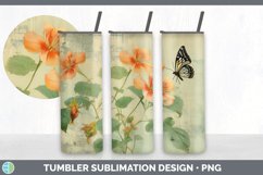 Vintage Abutilon Flowers Tumbler | Sublimation 20 oz Skinny Product Image 4
