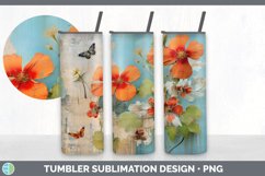 Vintage Abutilon Flowers Tumbler | Sublimation 20 oz Skinny Product Image 6