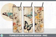 Vintage Acacia Flowers Tumbler | Sublimation 20 oz Skinny Tu Product Image 2
