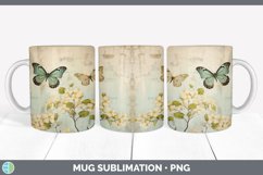 Vintage Acacia Flowers Mug Wrap | Sublimation Coffee Cup Des Product Image 3