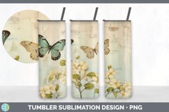 Vintage Acacia Flowers Tumbler | Sublimation 20 oz Skinny Tu Product Image 3