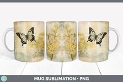 Vintage Acacia Flowers Mug Wrap | Sublimation Coffee Cup Des Product Image 4