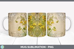 Vintage Acacia Flowers Mug Wrap | Sublimation Coffee Cup Des Product Image 6