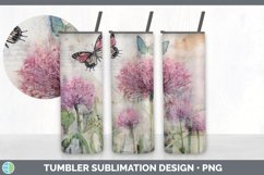 Vintage Allium Flowers Tumbler | Sublimation 20 oz Skinny Tu Product Image 2