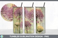 Vintage Allium Flowers Tumbler | Sublimation 20 oz Skinny Tu Product Image 4