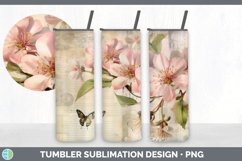 Vintage Apple Blossom Flowers Tumbler | Sublimation 20 oz Sk Product Image 4