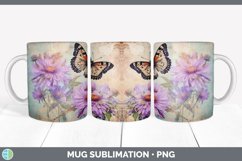 Vintage Aster Flowers Mug Wrap | Sublimation Coffee Cup Desi Product Image 4