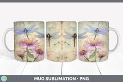 Vintage Aster Flowers Mug Wrap | Sublimation Coffee Cup Desi Product Image 7