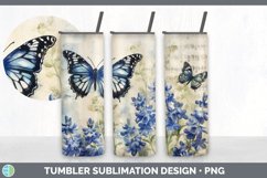 Vintage Bluebonnet Flowers Tumbler | Sublimation 20 oz Skinn Product Image 2
