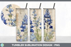 Vintage Bluebonnet Flowers Tumbler | Sublimation 20 oz Skinn Product Image 6