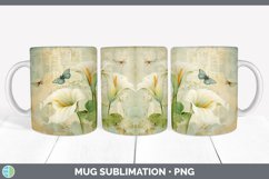 Vintage Calla Lily Flowers Mug Wrap | Sublimation Coffee Cup Product Image 1