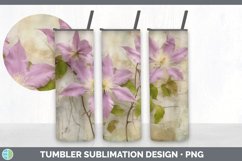 Vintage Clematis Flowers Tumbler | Sublimation 20 oz Skinny Product Image 5