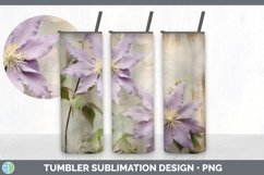 Vintage Clematis Flowers Tumbler | Sublimation 20 oz Skinny Product Image 6