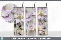 Vintage Clematis Flowers Tumbler | Sublimation 20 oz Skinny Product Image 7