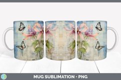 Vintage Columbine Flowers Mug Wrap | Sublimation Coffee Cup Product Image 1