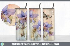 Vintage Columbine Flowers Tumbler | Sublimation 20 oz Skinny Product Image 3