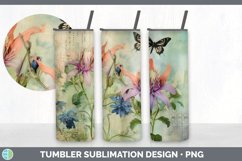 Vintage Columbine Flowers Tumbler | Sublimation 20 oz Skinny Product Image 4