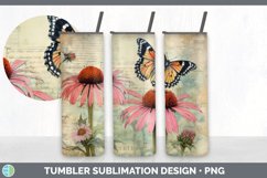 Vintage Coneflower Flowers Tumbler | Sublimation 20 oz Skinn Product Image 3