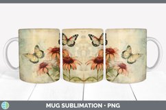 Vintage Coneflower Flowers Mug Wrap | Sublimation Coffee Cup Product Image 3