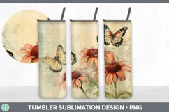 Vintage Coneflower Flowers Tumbler | Sublimation 20 oz Skinn Product Image 4