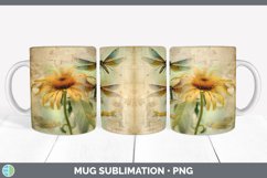 Vintage Coneflower Flowers Mug Wrap | Sublimation Coffee Cup Product Image 4