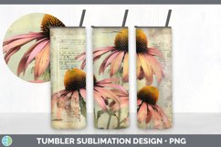 Vintage Coneflower Flowers Tumbler | Sublimation 20 oz Skinn Product Image 6