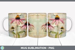 Vintage Coneflower Flowers Mug Wrap | Sublimation Coffee Cup Product Image 6
