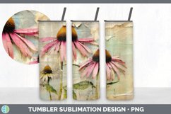 Vintage Coneflower Flowers Tumbler | Sublimation 20 oz Skinn Product Image 7