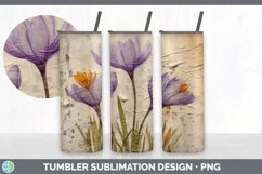 Vintage Crocus Flowers Tumbler | Sublimation 20 oz Skinny Tu Product Image 4
