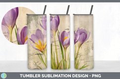Vintage Crocus Flowers Tumbler | Sublimation 20 oz Skinny Tu Product Image 6
