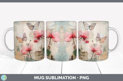 Vintage Cyclamen Flowers Mug Wrap | Sublimation Coffee Cup D Product Image 1
