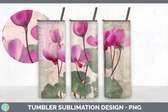 Vintage Cyclamen Flowers Tumbler | Sublimation 20 oz Skinny Product Image 4