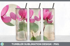 Vintage Cyclamen Flowers Tumbler | Sublimation 20 oz Skinny Product Image 5