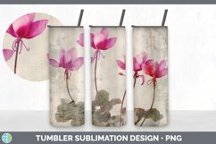 Vintage Cyclamen Flowers Tumbler | Sublimation 20 oz Skinny Product Image 6