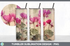 Vintage Cyclamen Flowers Tumbler | Sublimation 20 oz Skinny Product Image 7