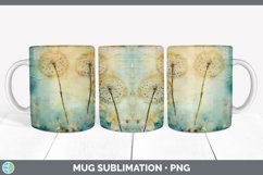Vintage Dandelion Flowers Mug Wrap | Sublimation Coffee Cup Product Image 1