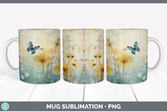 Vintage Dandelion Flowers Mug Wrap | Sublimation Coffee Cup Product Image 3