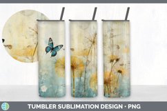 Vintage Dandelion Flowers Tumbler | Sublimation 20 oz Skinny Product Image 3