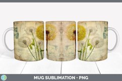 Vintage Dandelion Flowers Mug Wrap | Sublimation Coffee Cup Product Image 6